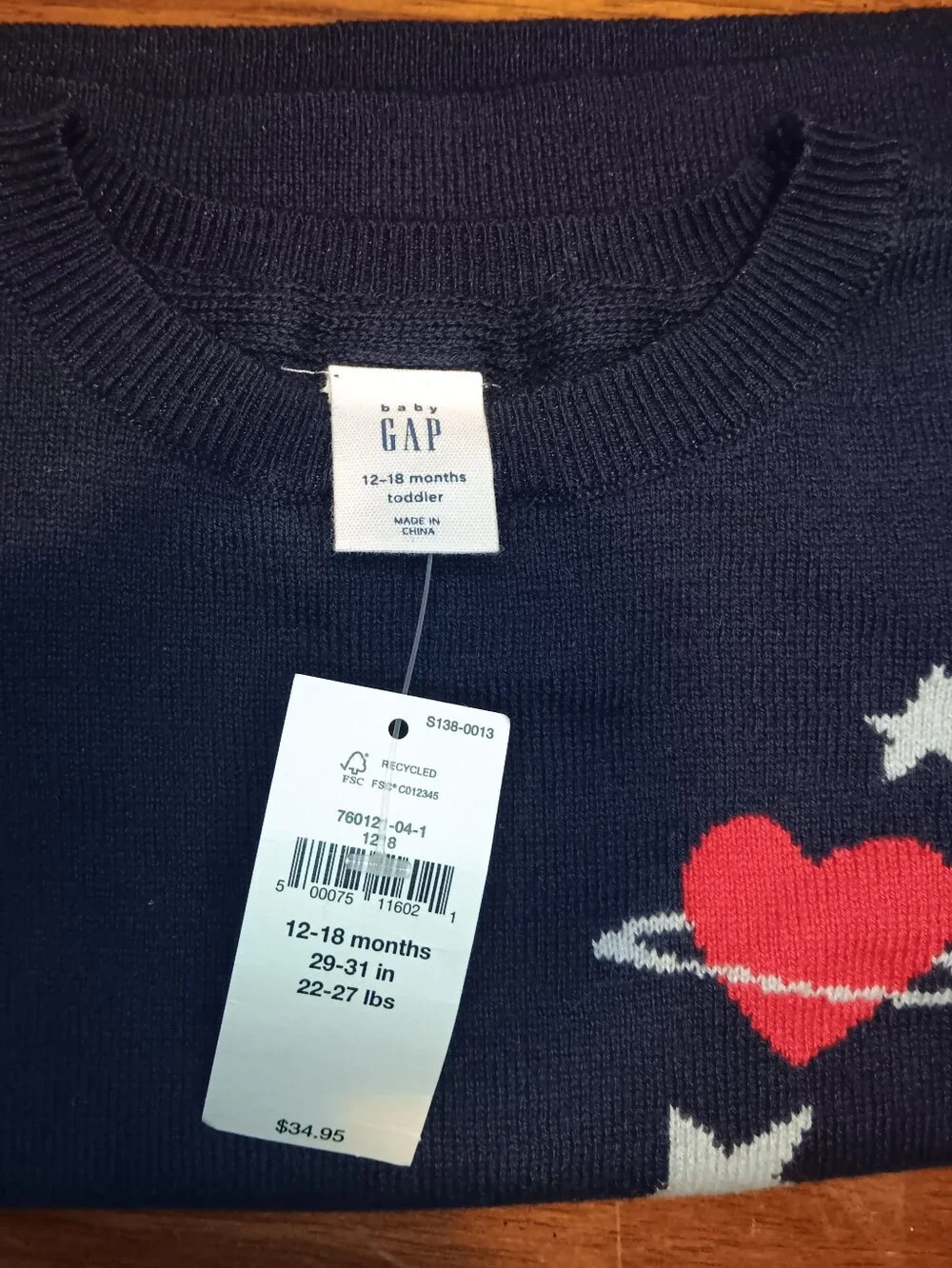 Baby Gap Infant Girl Navy Long Sleeve Crewneck Sweater